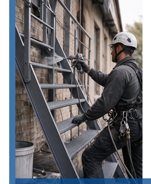 Покраска и антикоррозионная защита пожарных лестниц в Верхнем Уфалее