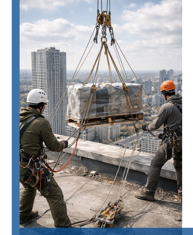 Подъем и монтаж крупногабаритных грузов на крышу в Верхнем Уфалее