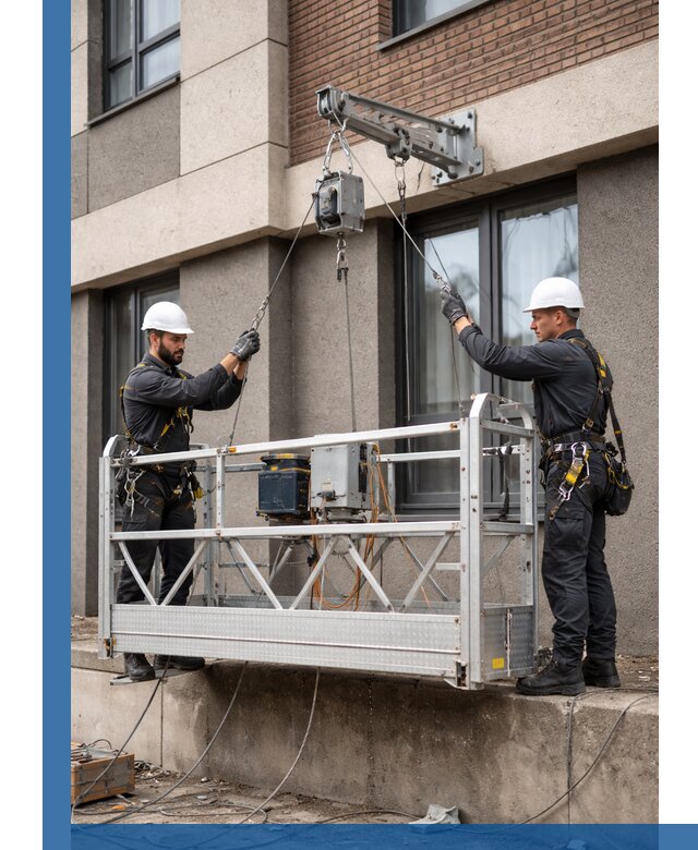 Монтаж и подъем фасадной люльки в Верхнем Уфалее с гарантией безопасности