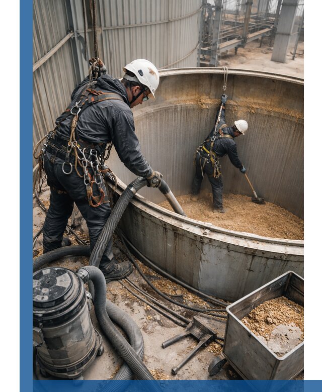 Профессиональная чистка зерновых бункеров в Верхнем Уфалее с выездом