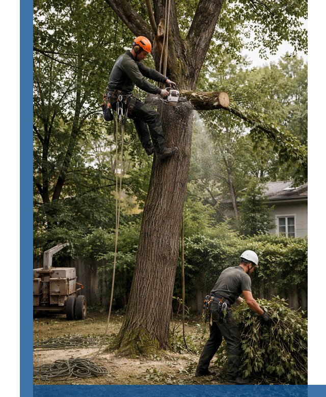 Кронирование деревьев в Верхнем Уфалее, безопасная высотная обрезка