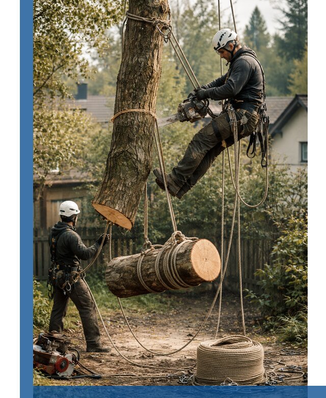 Валка деревьев частями в Верхнем Уфалее, безопасно и аккуратно