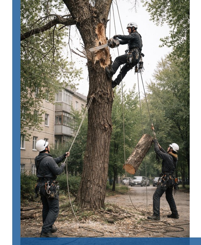 Срочное удаление аварийных деревьев в Верхнем Уфалее с гарантией безопасности