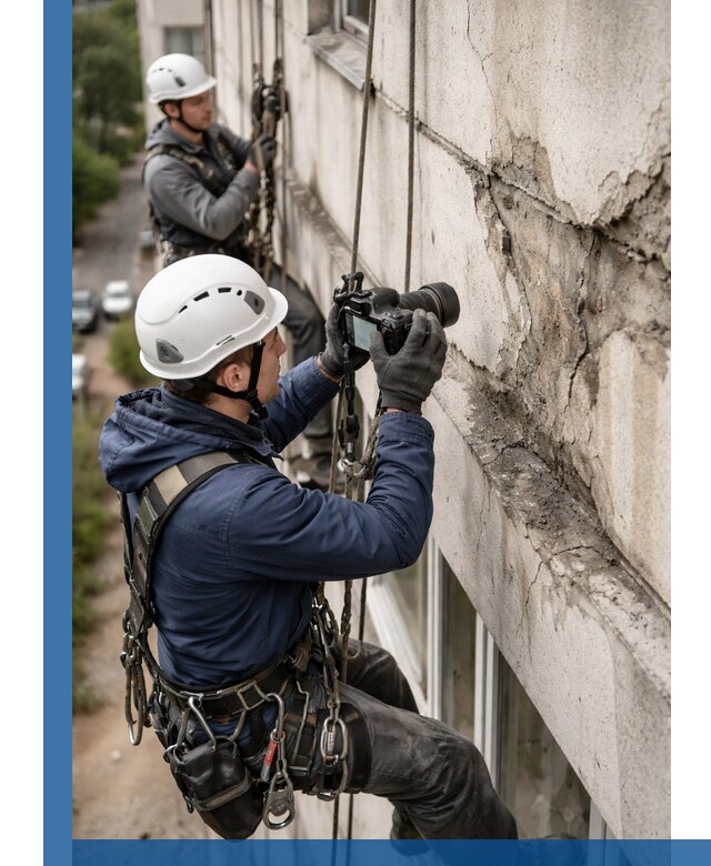 Фотофиксация дефектов фасада с высотной съемкой в Верхнем Уфалее